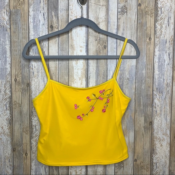 Oscar de la Renta Other - Oscar De La Renta Yellow Embroidered Swim Top